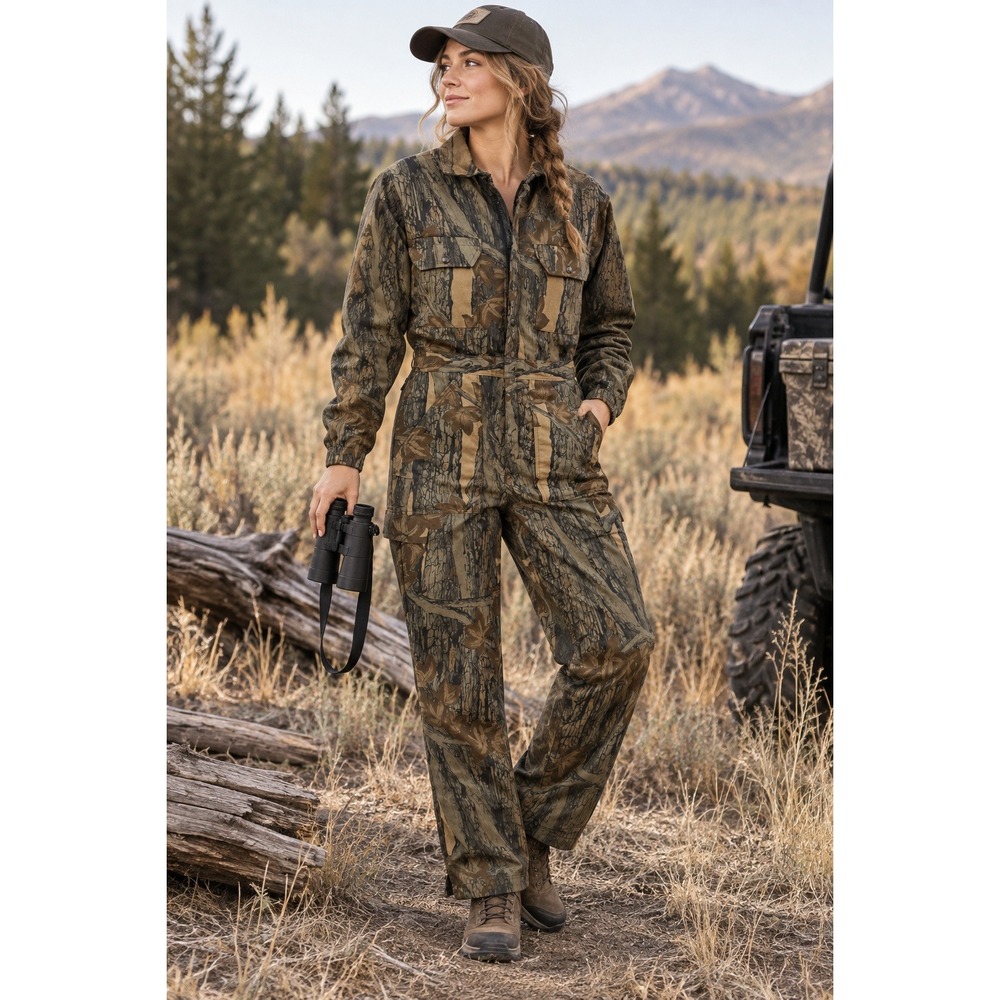 Vintage Gander Mountain Coveralls Womens S 6-8 Camo Insulated Hunting USA NWT